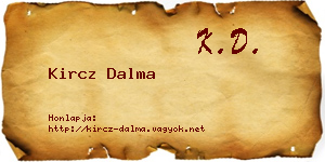 Kircz Dalma névjegykártya